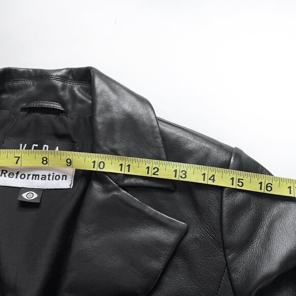 Reformation Veda Bowery Leather Blazer Black Size XS - Picture 11 of 14